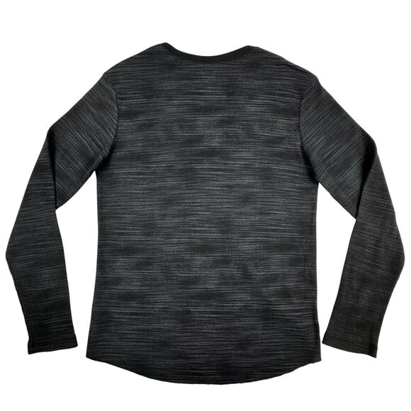 Cyber Skull Men Black Thermal Waffle Knit Shirt L Y2K Grunge Biker Jesse Pinkman - Picture 2 of 13